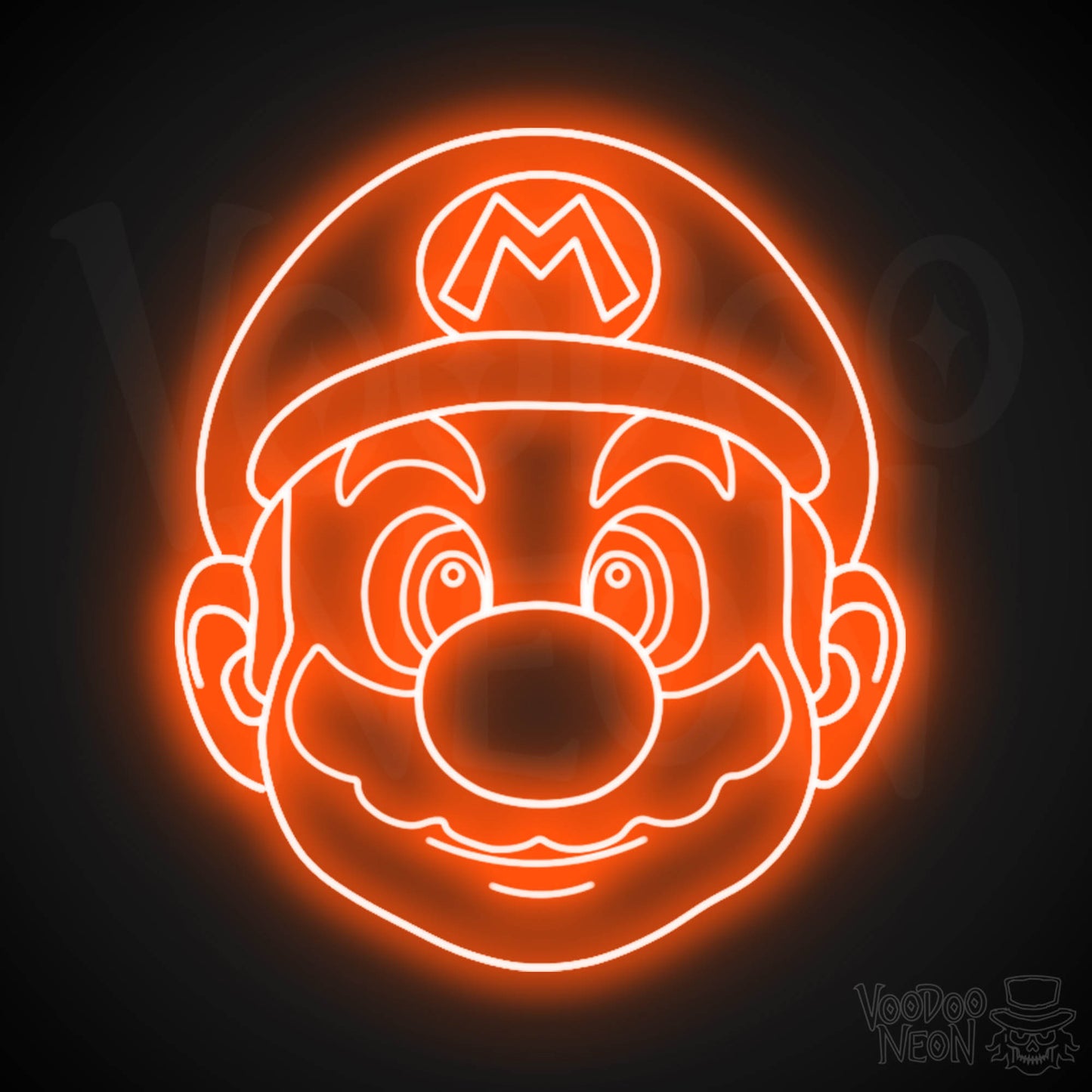 Mario Neon Sign - Mario Sign - Mario Wall Art - LED Neon Wall Art - Color Orange