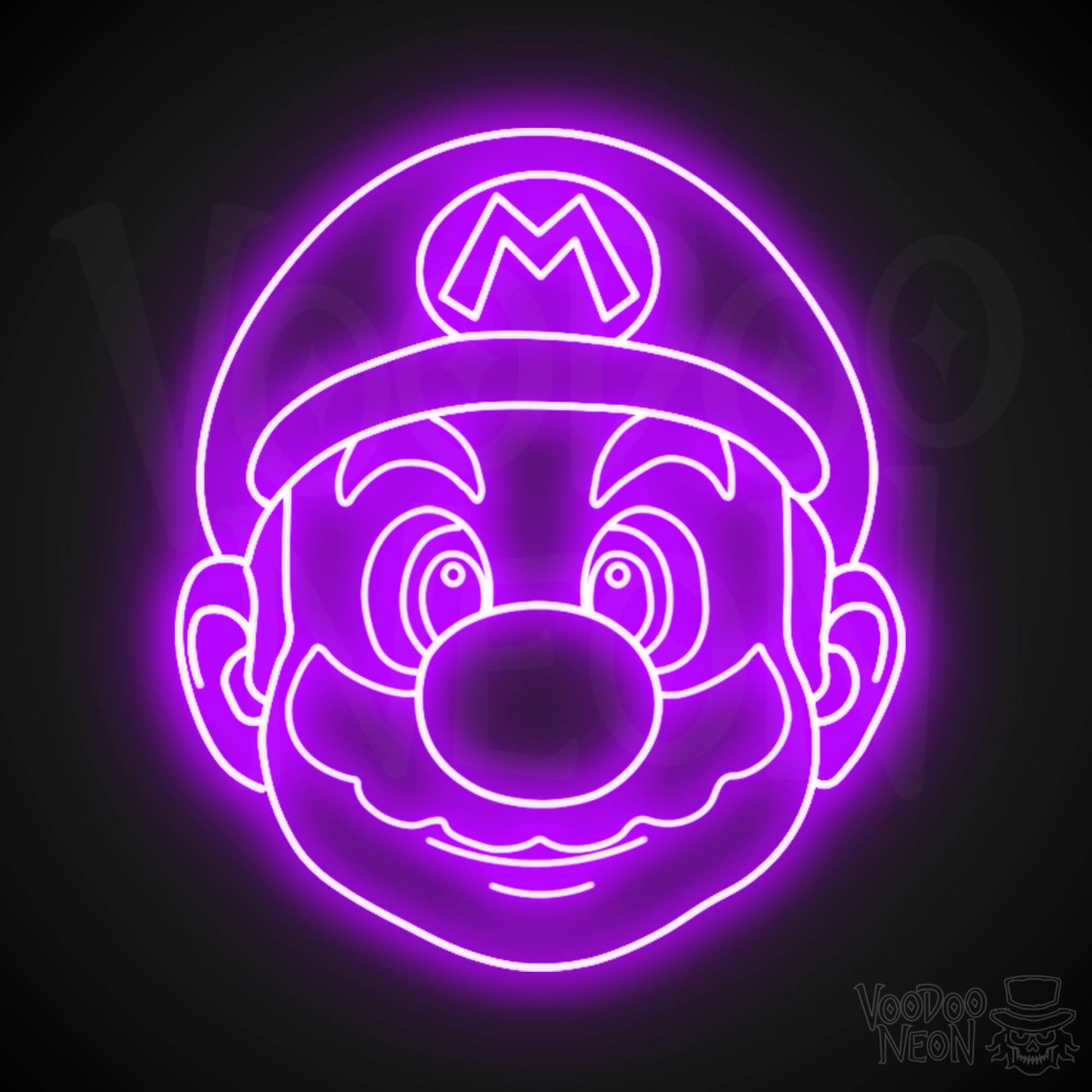 Mario Neon Sign - Mario Sign - Mario Wall Art - LED Neon Wall Art - Color Purple