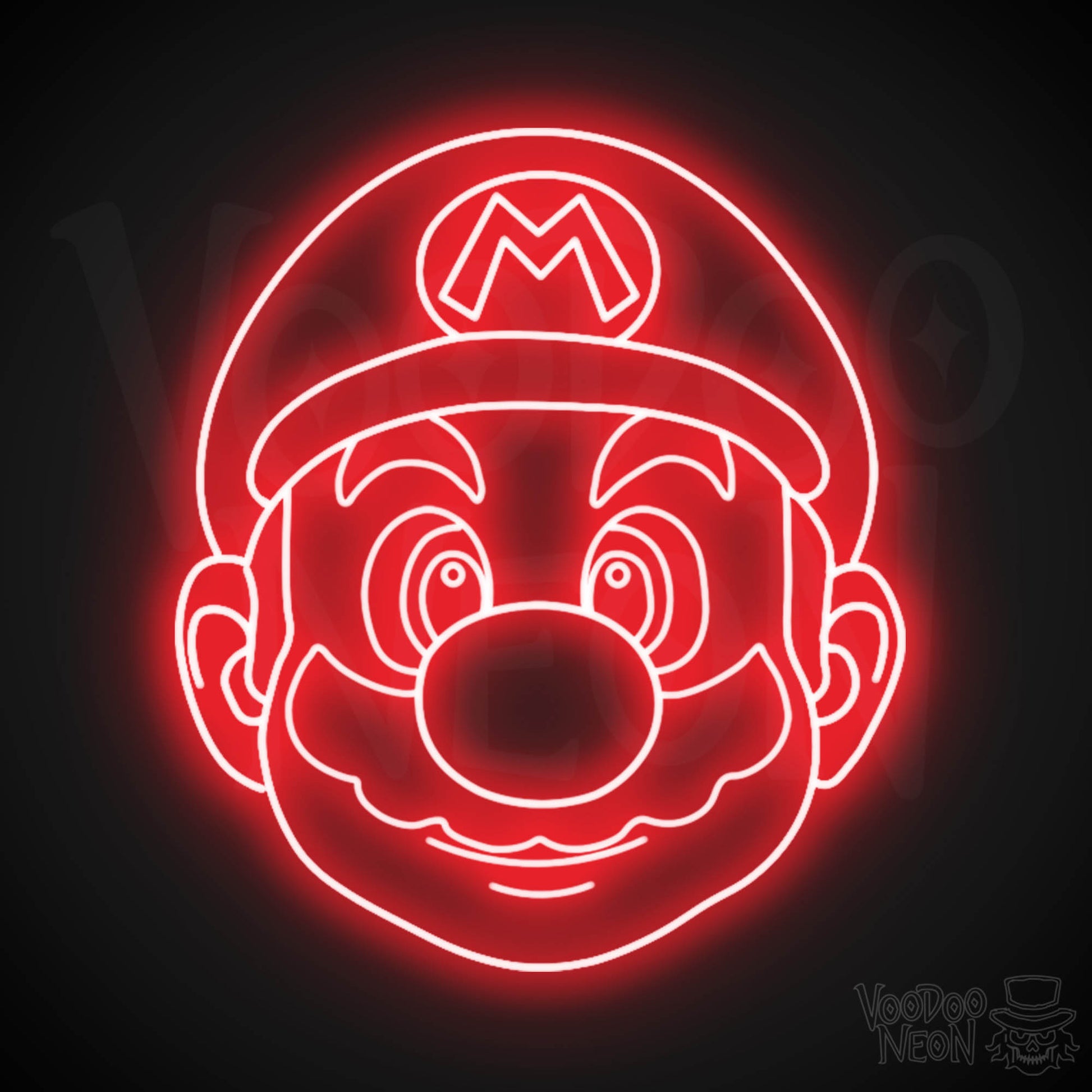 Mario Neon Sign - Mario Sign - Mario Wall Art - LED Neon Wall Art - Color Red