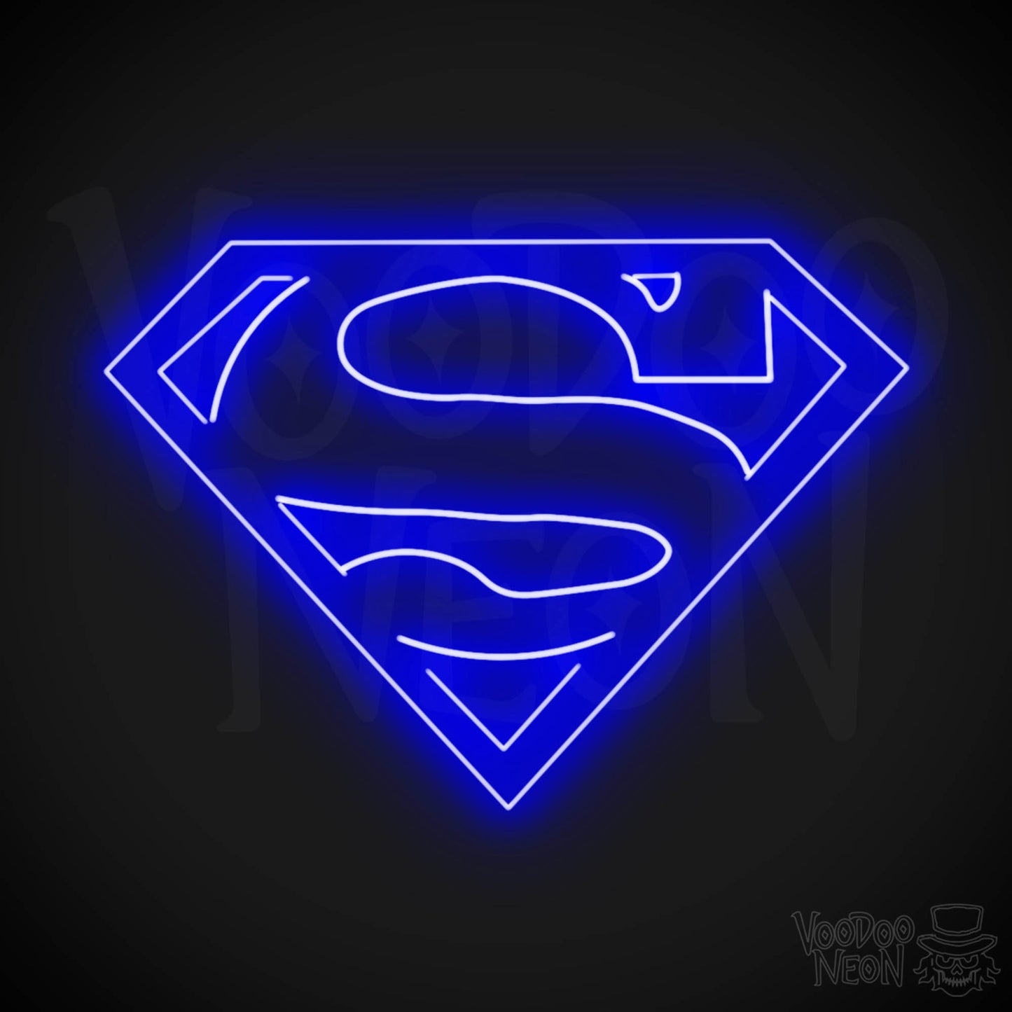 Neon Superman Sign - Superman Neon Sign - LED Wall Art - Color Dark Blue