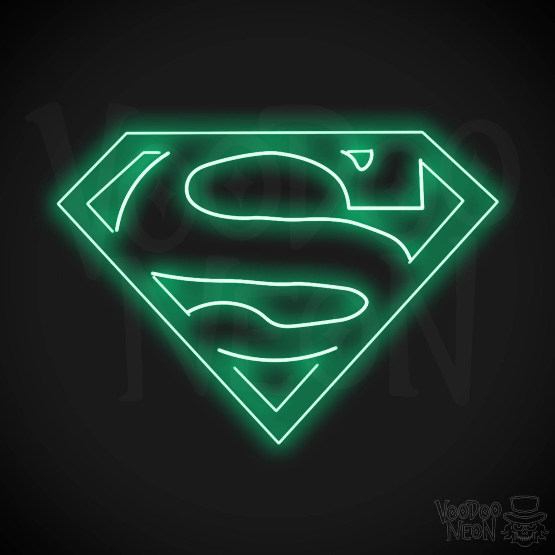 Neon Superman Sign - Superman Neon Sign - LED Wall Art - Color Green