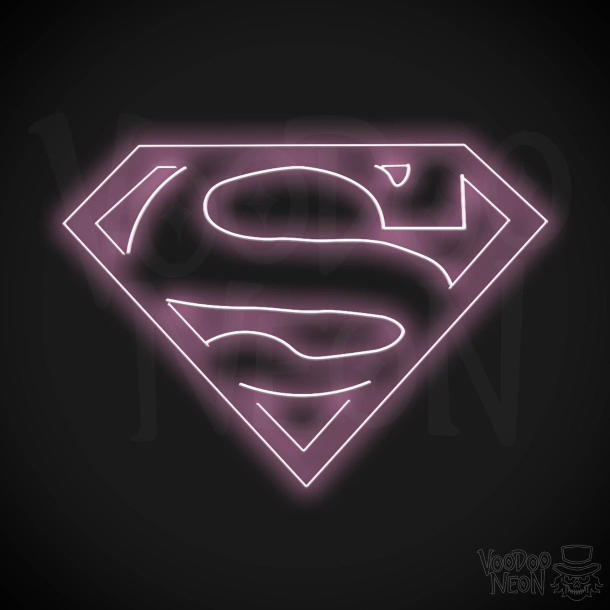 Neon Superman Sign - Superman Neon Sign - LED Wall Art - Color Light Pink