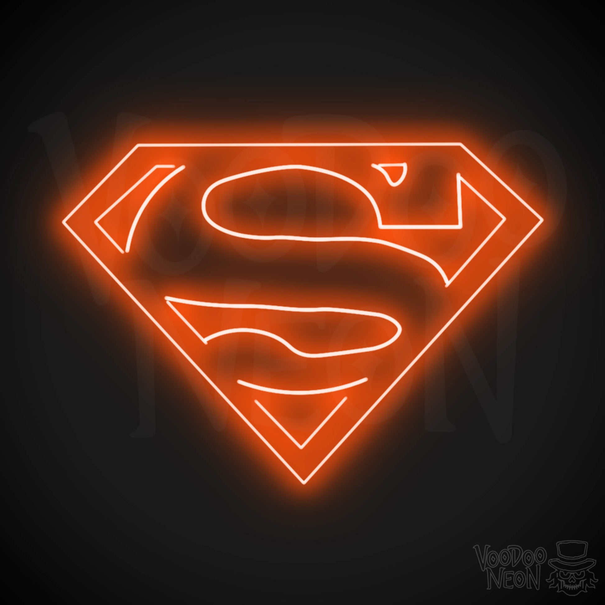 Neon Superman Sign - Superman Neon Sign - LED Wall Art - Color Orange