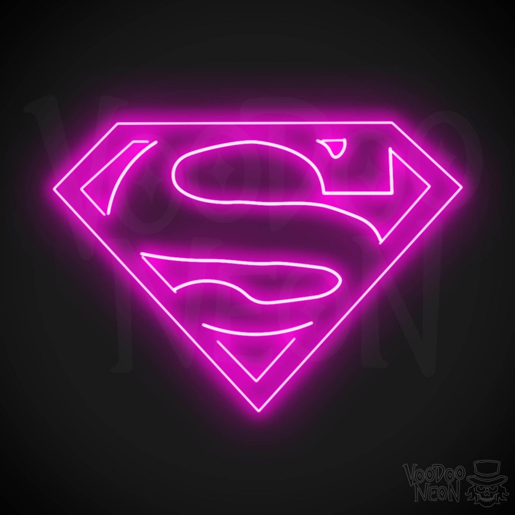 Neon Superman Sign - Superman Neon Sign - LED Wall Art - Color Pink