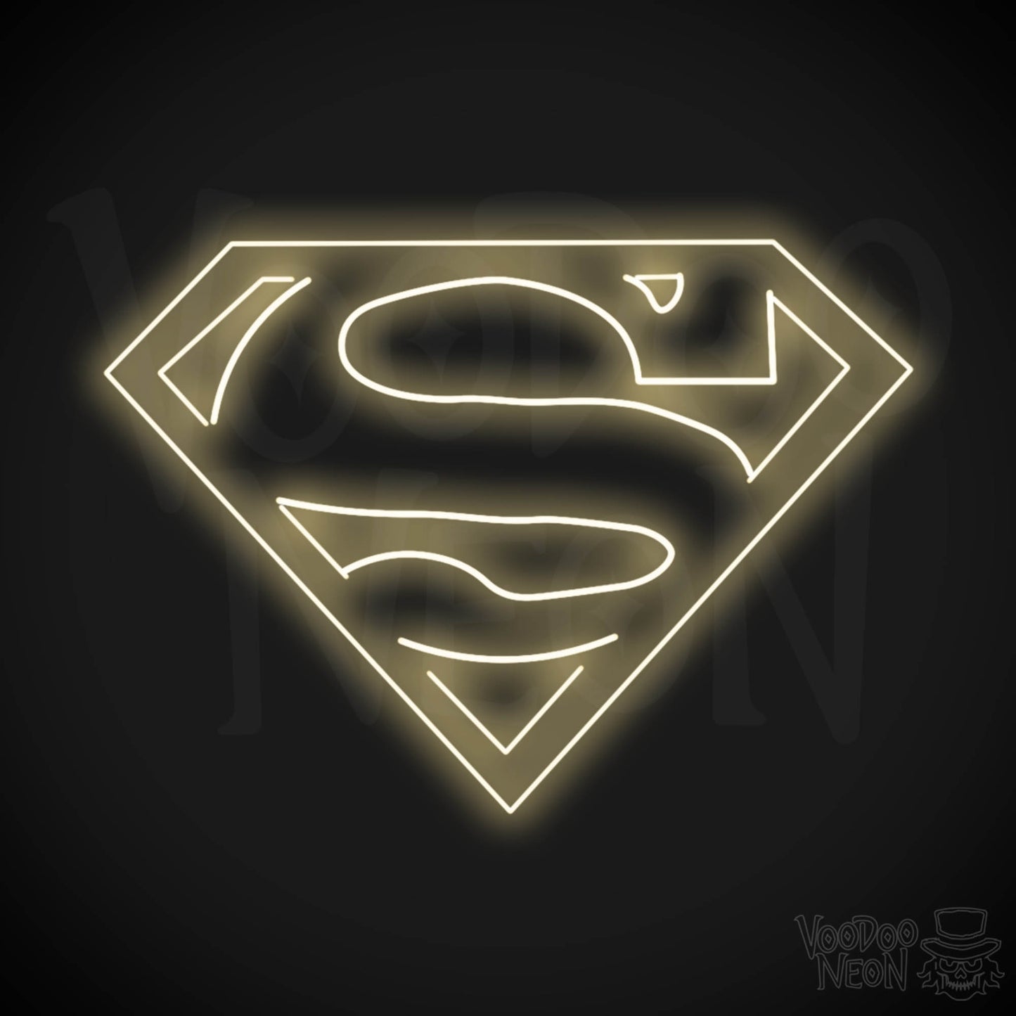 Neon Superman Sign - Superman Neon Sign - LED Wall Art - Color Warm White