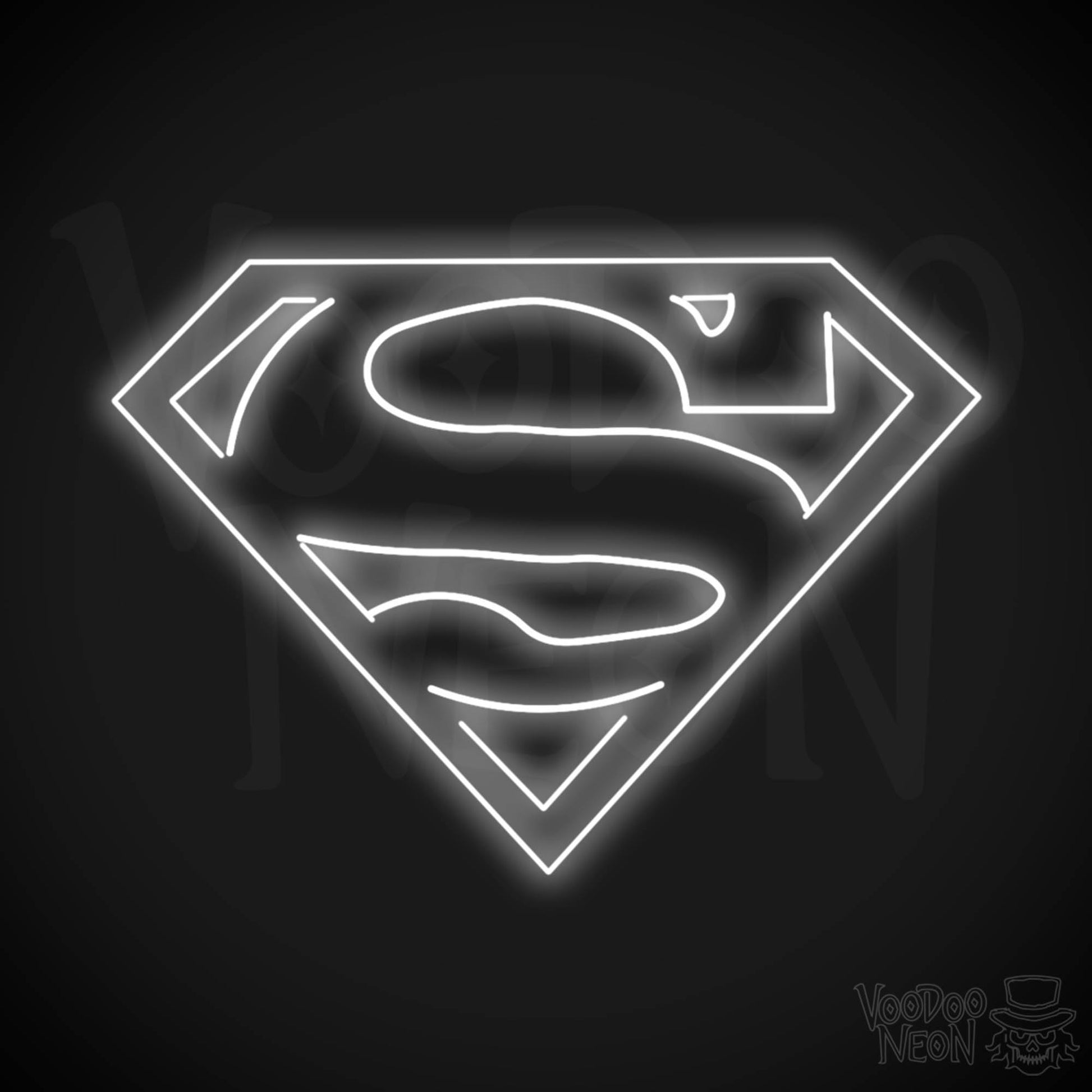 Neon Superman Sign - Superman Neon Sign - LED Wall Art - Color White