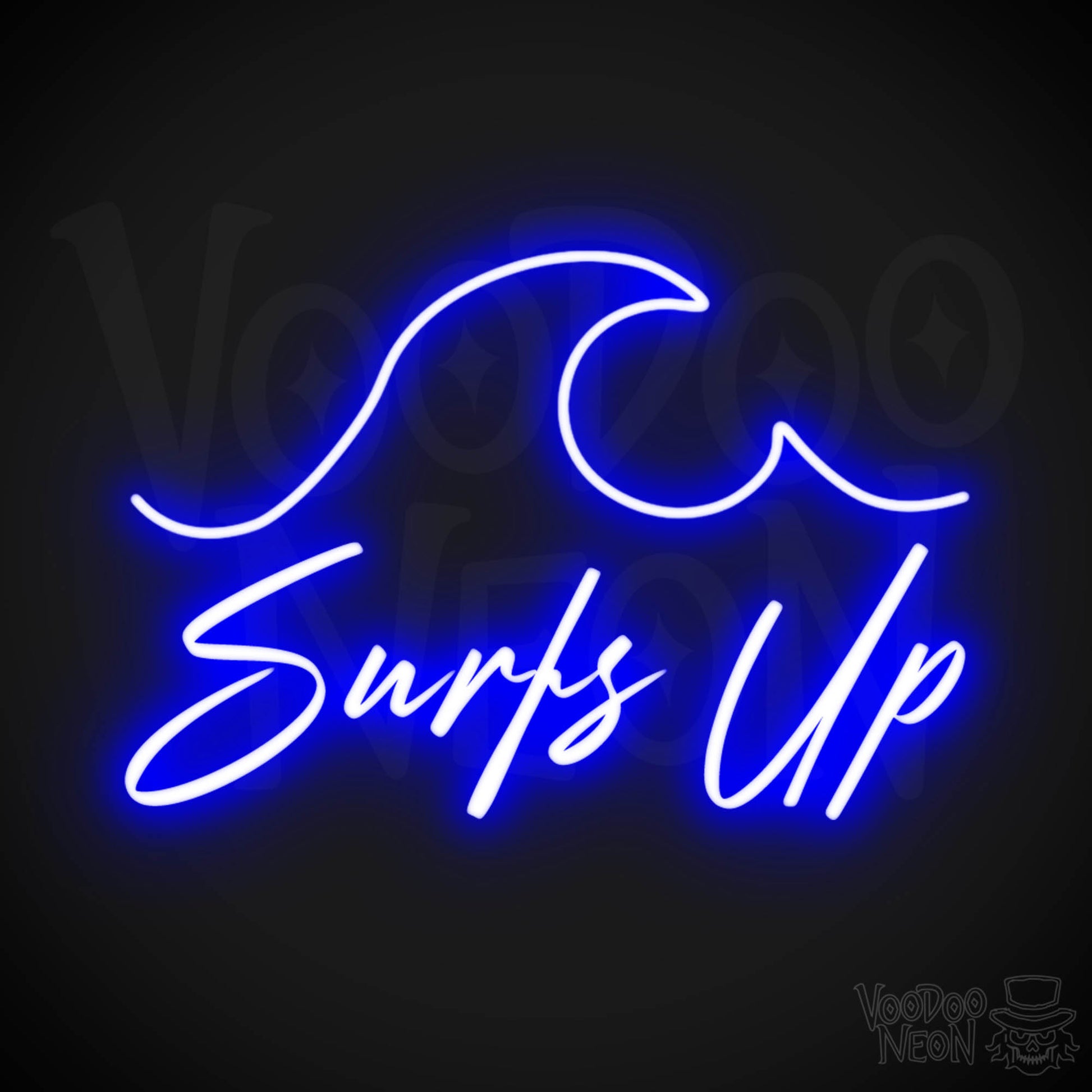 Surfs Up Neon Sign - Neon Surfs Up Wall Art - Neon Surf Sign - Color Dark Blue