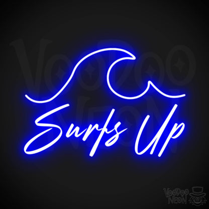 Surfs Up Neon Sign - Neon Surfs Up Wall Art - Neon Surf Sign - Color Dark Blue
