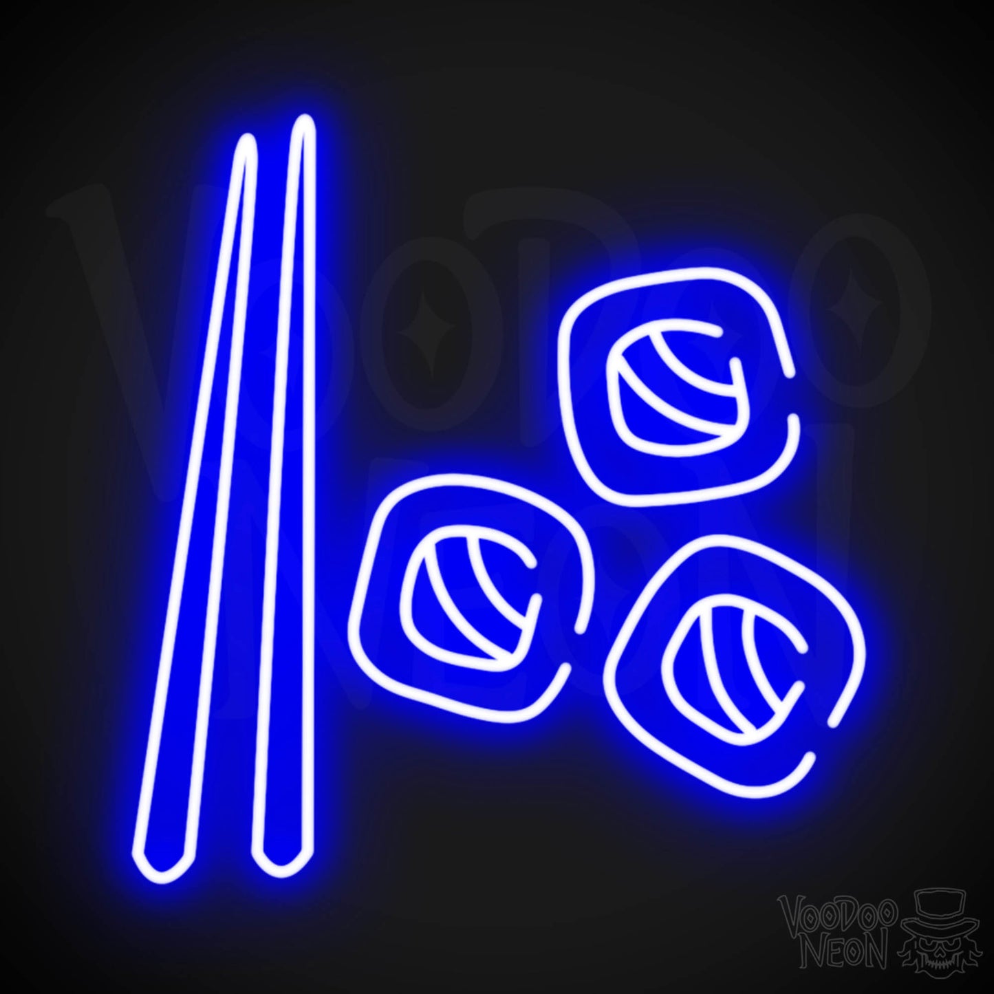 Sushi Neon Sign - Neon Sushi Sign - Color Dark Blue