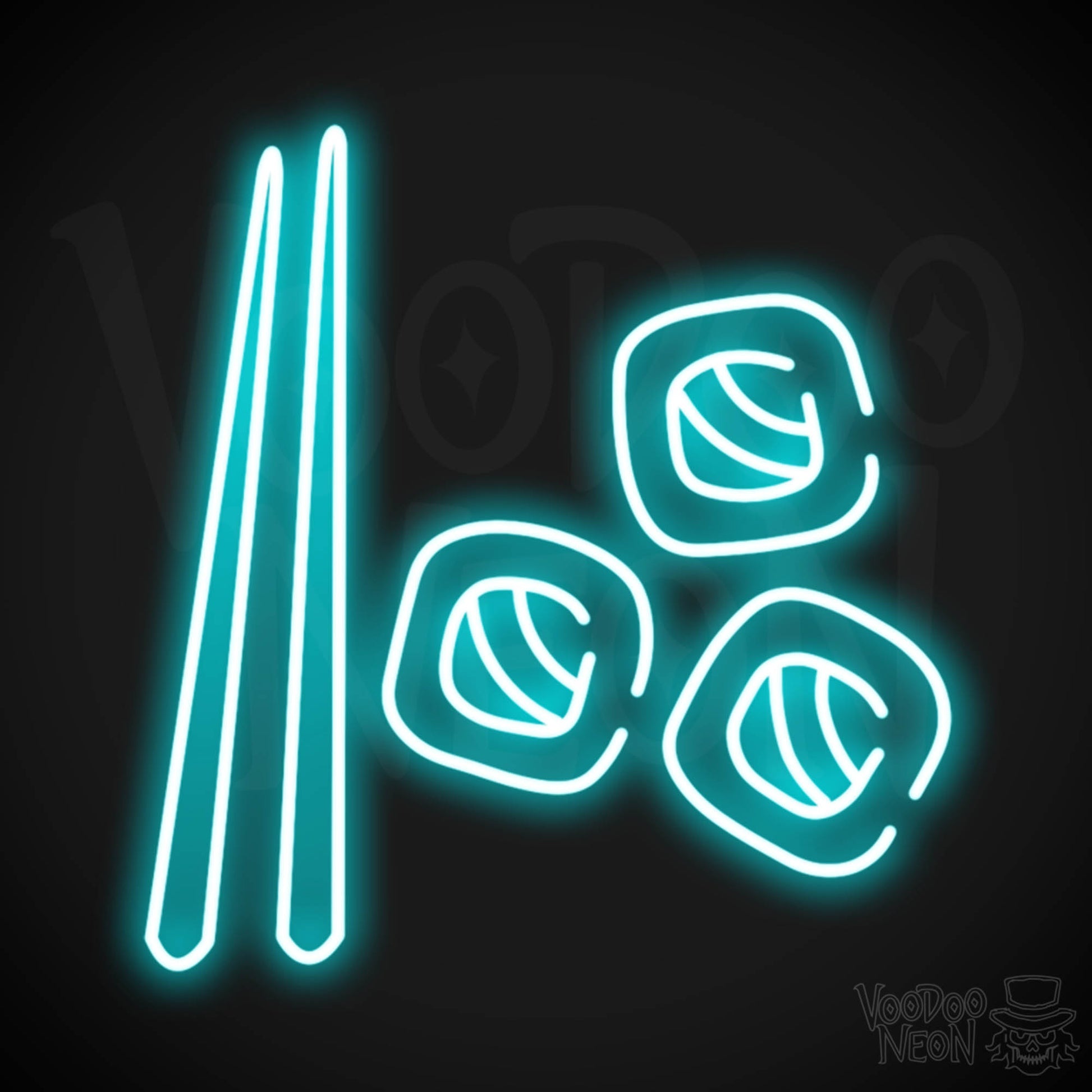 Sushi Neon Sign - Neon Sushi Sign - Color Ice Blue
