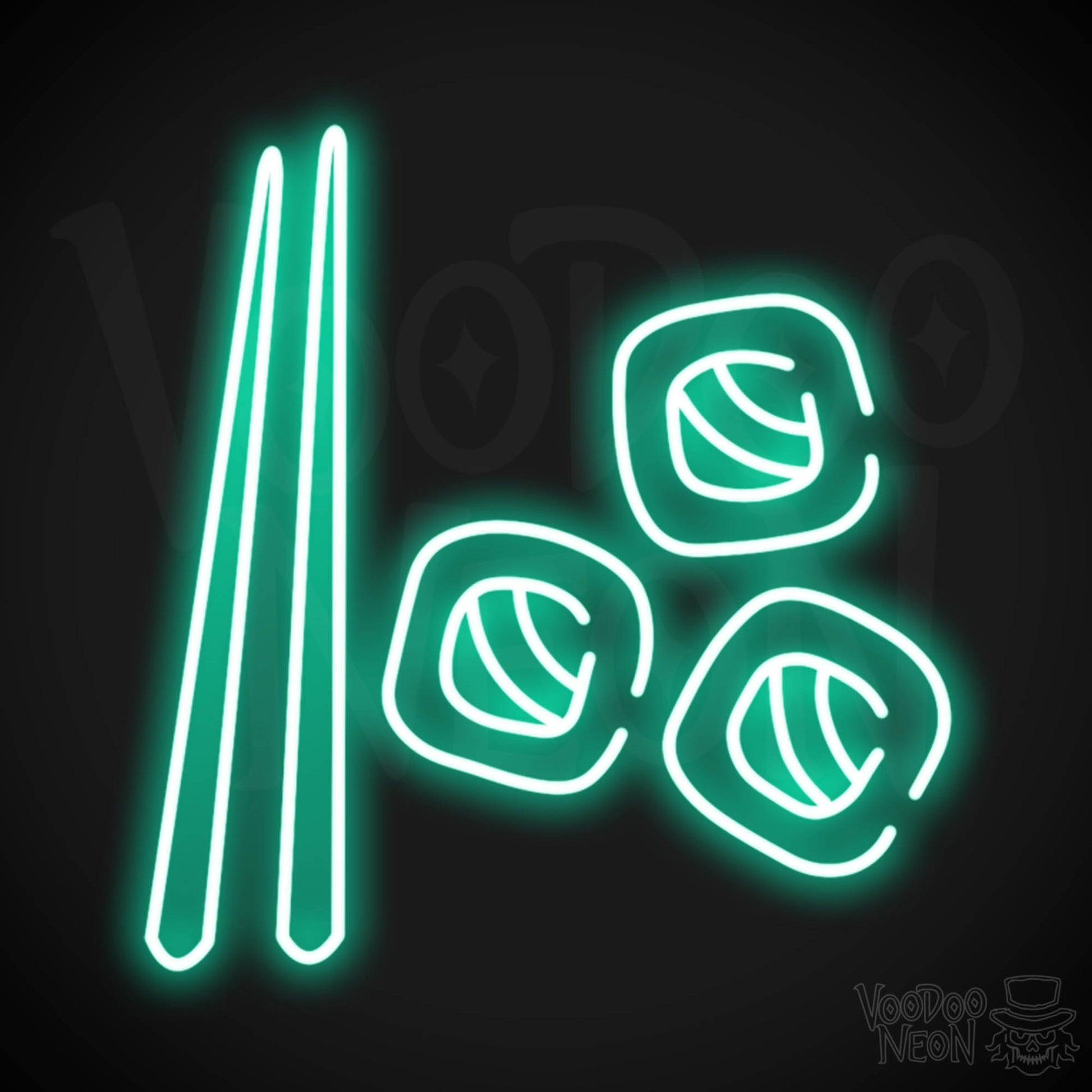 Sushi Neon Sign - Neon Sushi Sign - Color Light Green