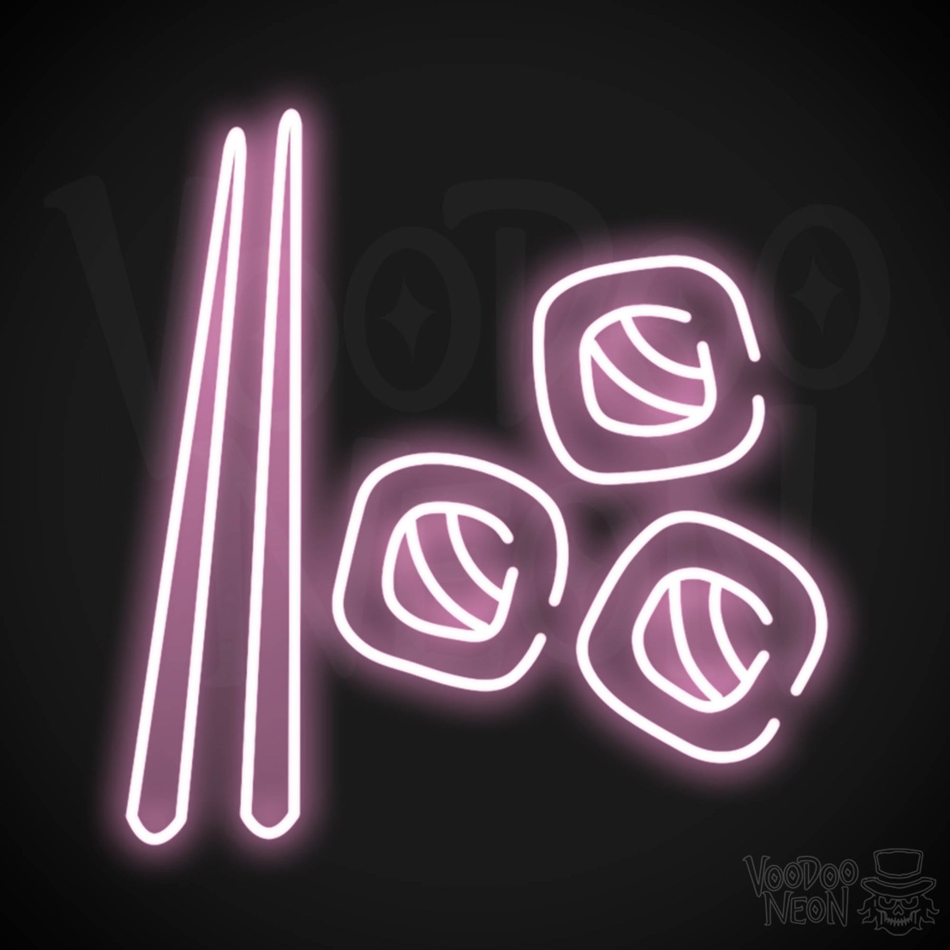 Sushi Neon Sign - Neon Sushi Sign - Color Light Pink