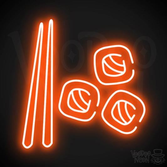 Sushi Neon Sign - Neon Sushi Sign - Color Orange