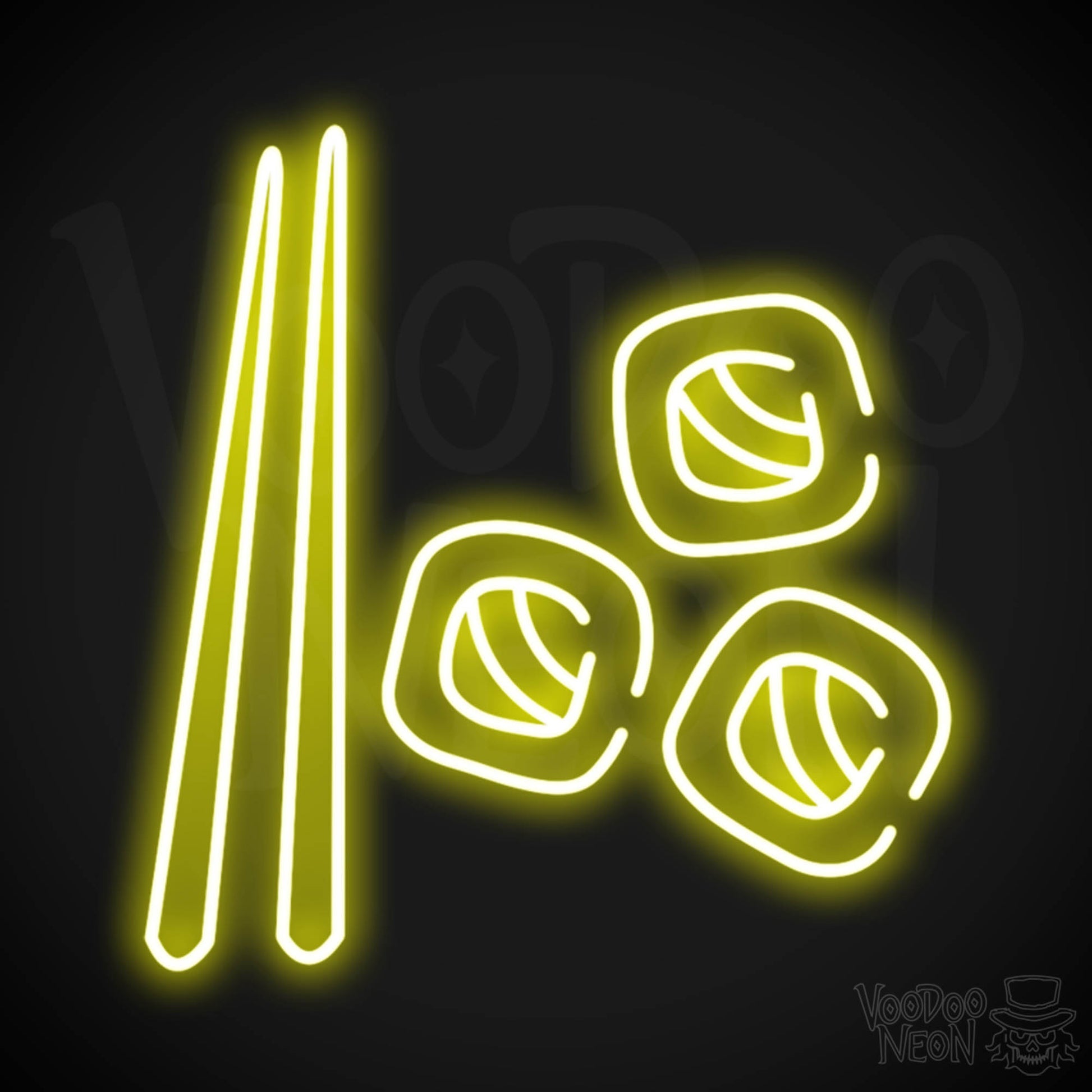 Sushi Neon Sign - Neon Sushi Sign - Color Yellow