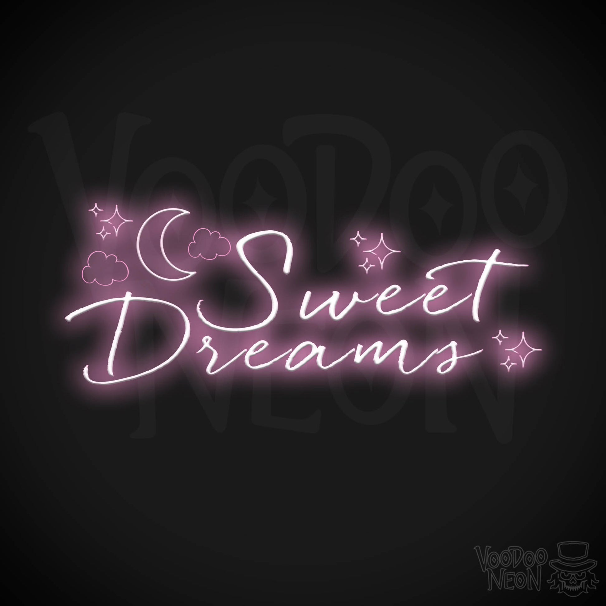 Sweet Dreams Neon Sign - Neon Sweet Dreams Wall Art - LED Sign - Color Light Pink