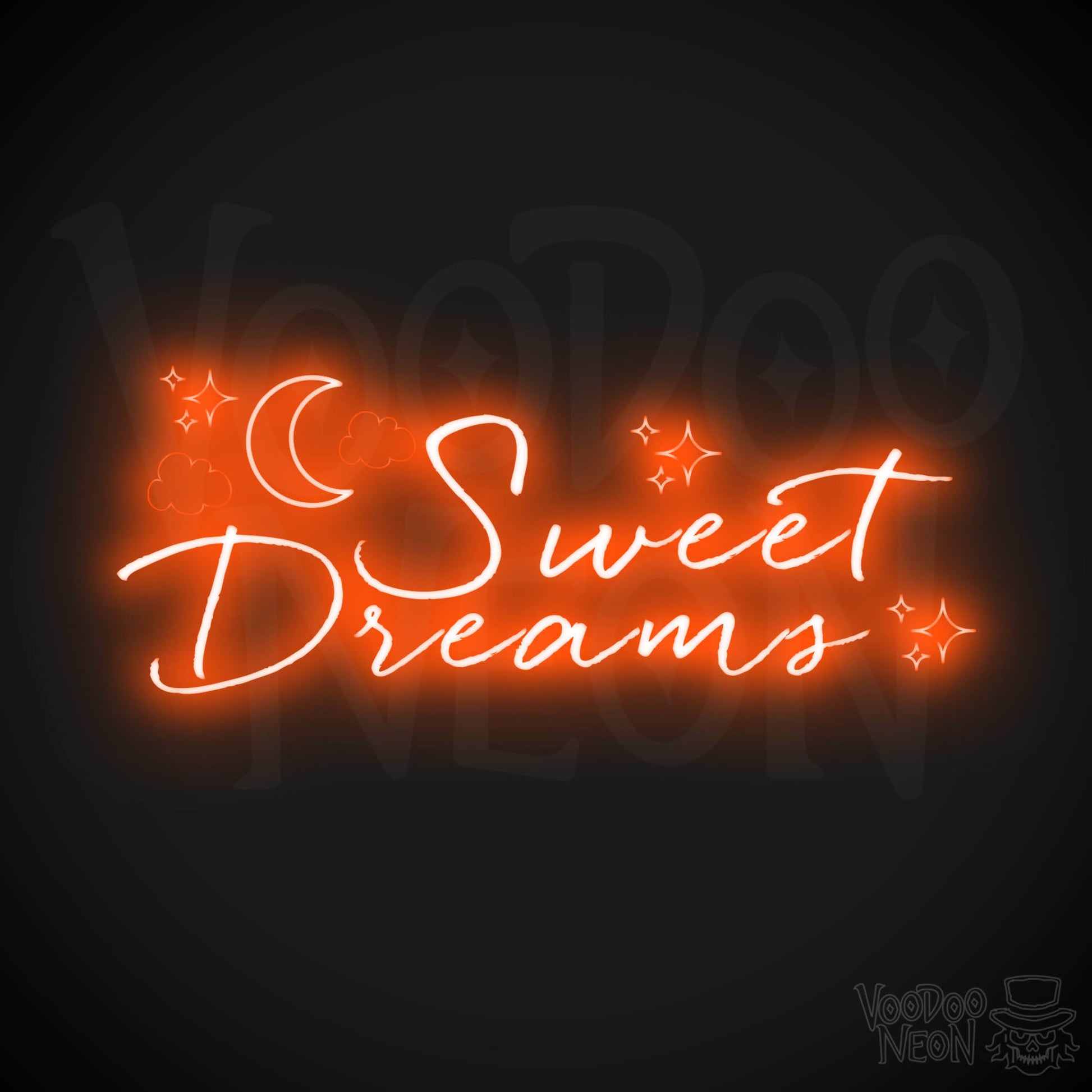 Sweet Dreams Neon Sign - Neon Sweet Dreams Wall Art - LED Sign - Color Orange