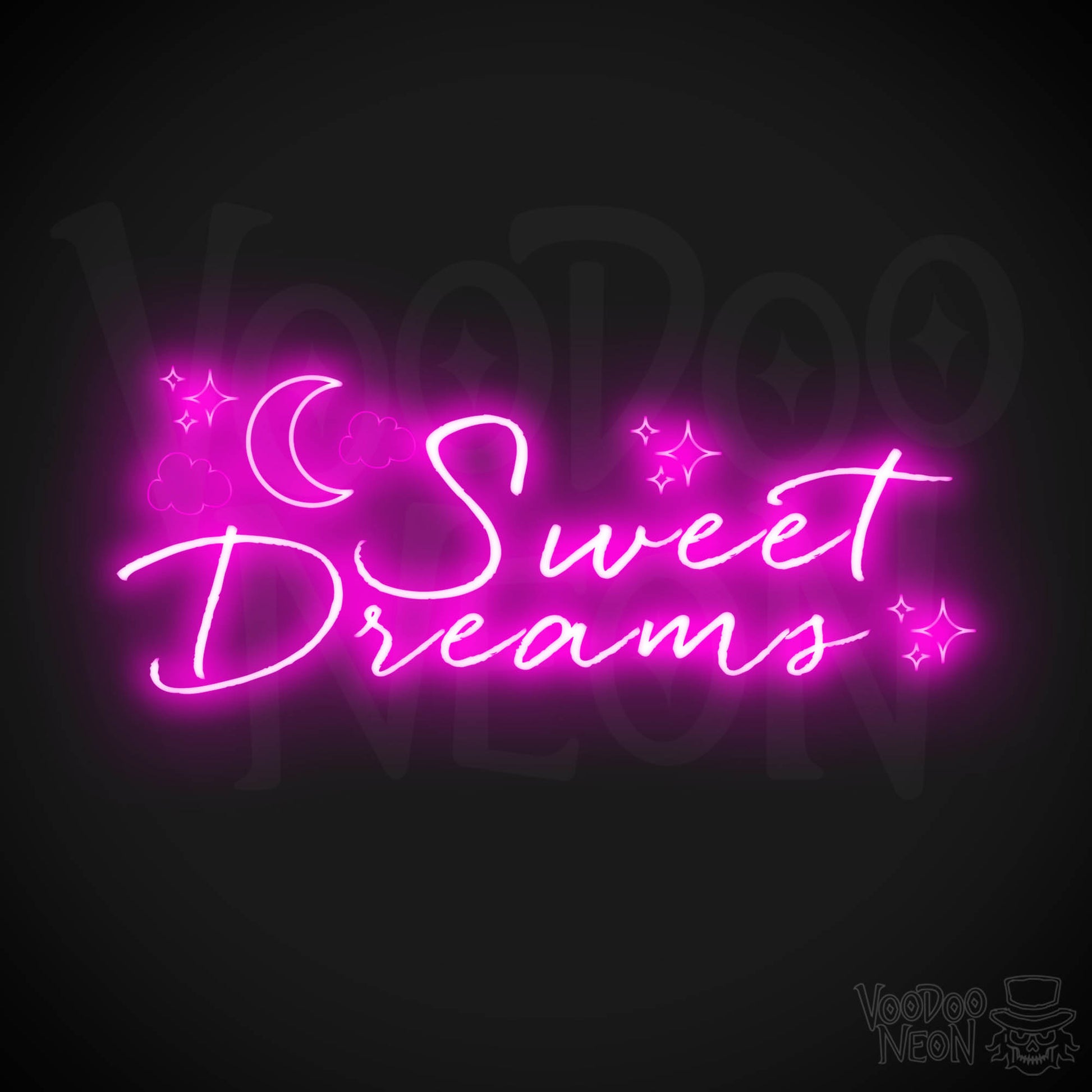 Sweet Dreams Neon Sign - Neon Sweet Dreams Wall Art - LED Sign - Color Pink
