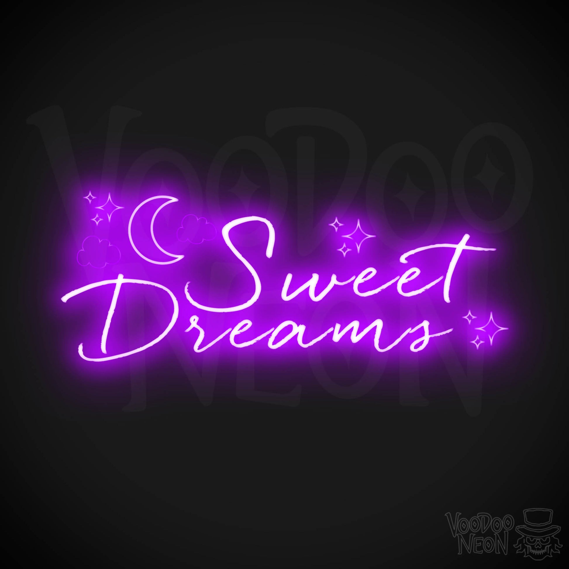 Sweet Dreams Neon Sign - Neon Sweet Dreams Wall Art - LED Sign - Color Purple