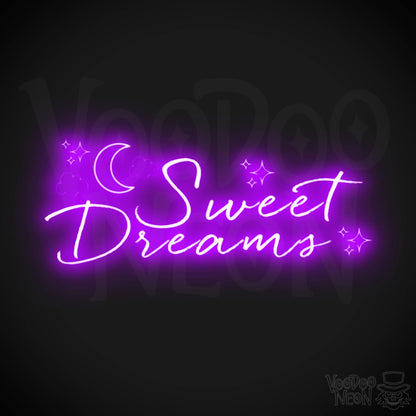 Sweet Dreams Neon Sign - Neon Sweet Dreams Wall Art - LED Sign - Color Purple