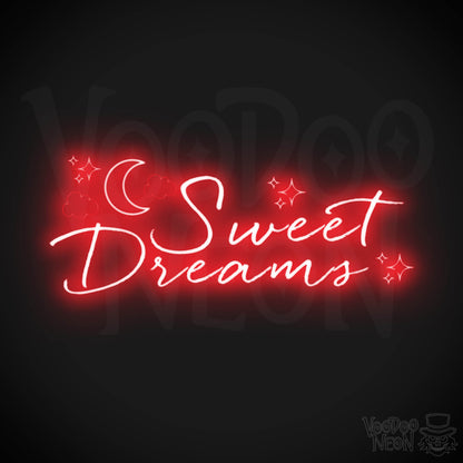 Sweet Dreams Neon Sign - Neon Sweet Dreams Wall Art - LED Sign - Color Red
