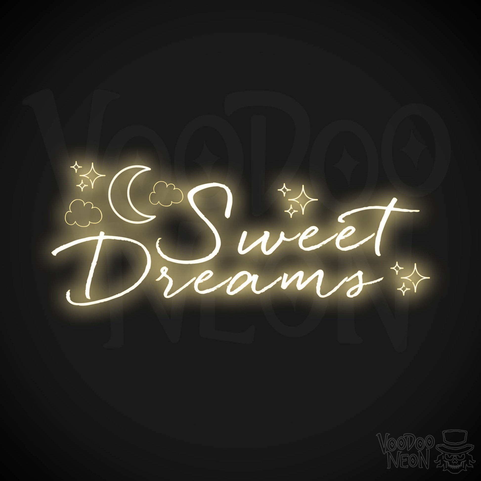 Sweet Dreams Neon Sign - Neon Sweet Dreams Wall Art - LED Sign - Color Warm White