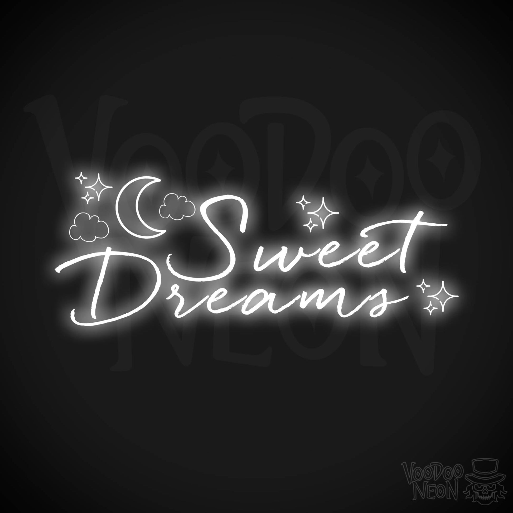 Sweet Dreams Neon Sign - Neon Sweet Dreams Wall Art - LED Sign - Color White