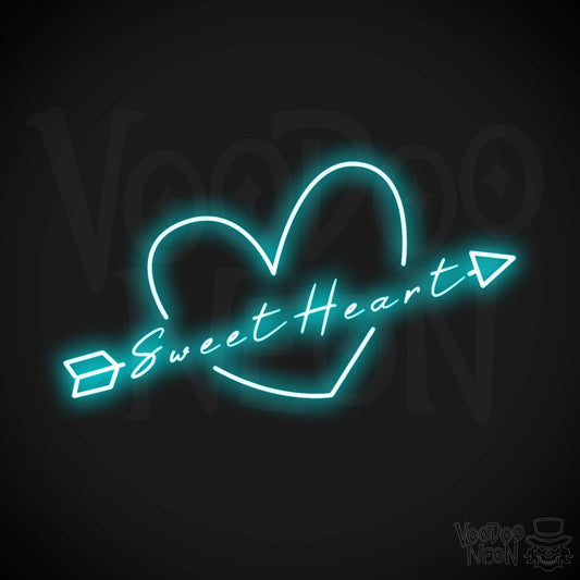 Sweet Heart Neon Sign - Neon Sweet Heart Sign - LED Sign - Color Ice Blue