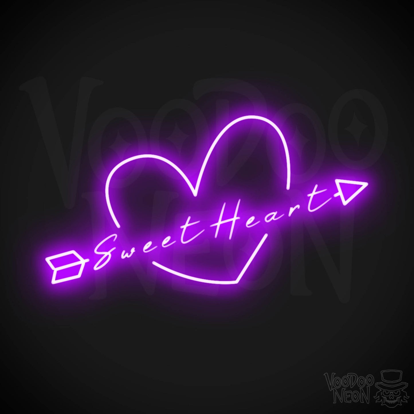 Sweet Heart Neon Sign - Neon Sweet Heart Sign - LED Sign - Color Purple