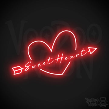 Sweet Heart Neon Sign - Neon Sweet Heart Sign - LED Sign - Color Red