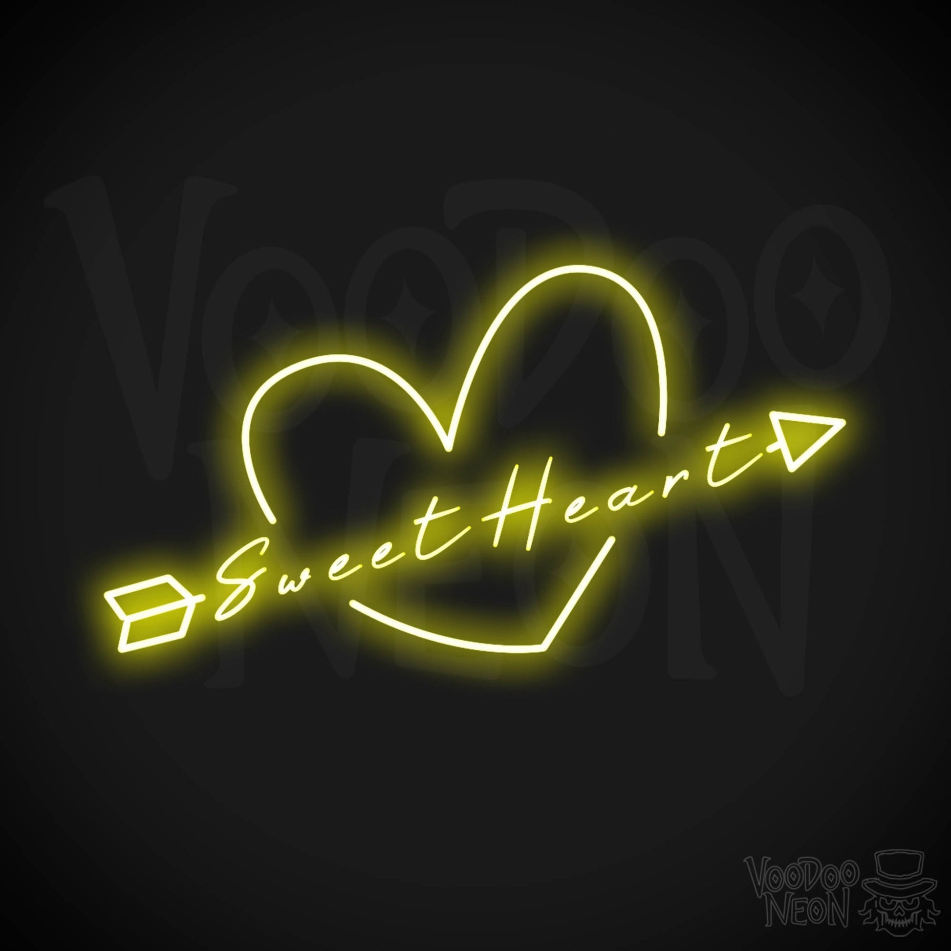 Sweet Heart Neon Sign - Neon Sweet Heart Sign - LED Sign - Color Yellow