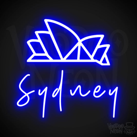 Sydney Neon Sign - Neon Sydney Sign - Wall Art - Color Dark Blue
