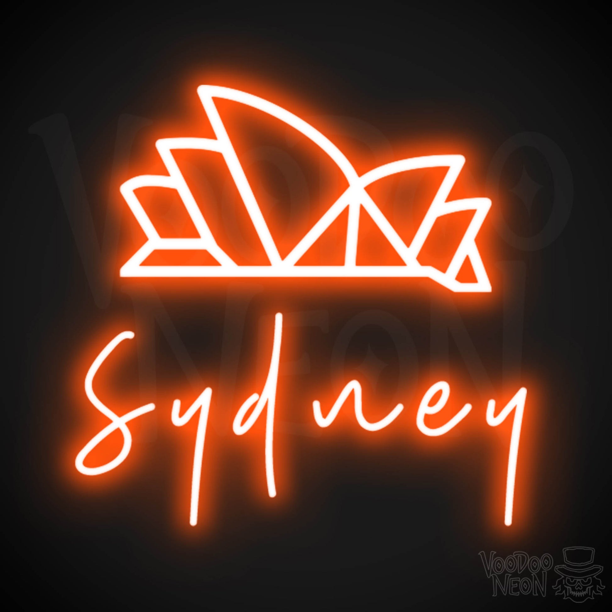 Sydney Neon Sign - Neon Sydney Sign - Wall Art - Color Orange