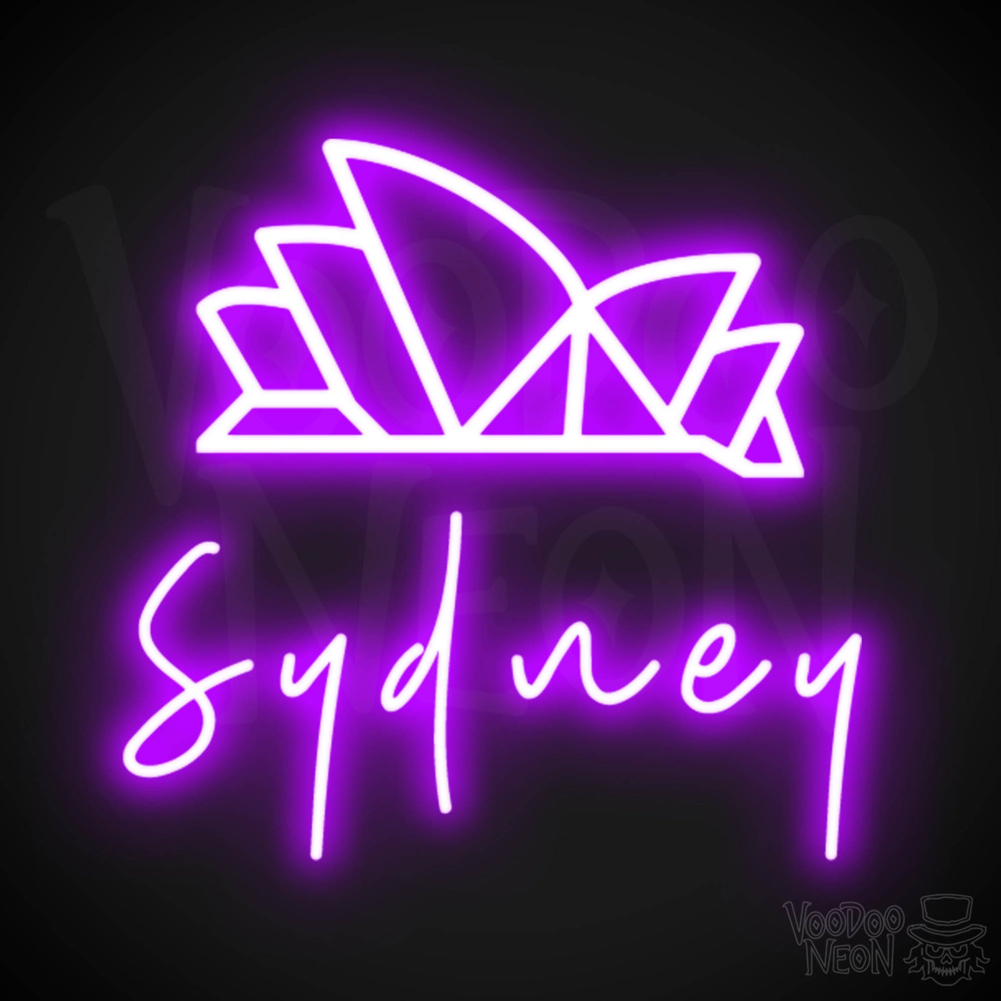 Sydney Neon Sign - Neon Sydney Sign - Wall Art - Color Purple