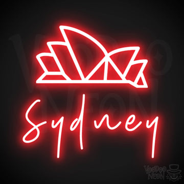 Sydney Neon Sign - Neon Sydney Sign - Wall Art - Color Red