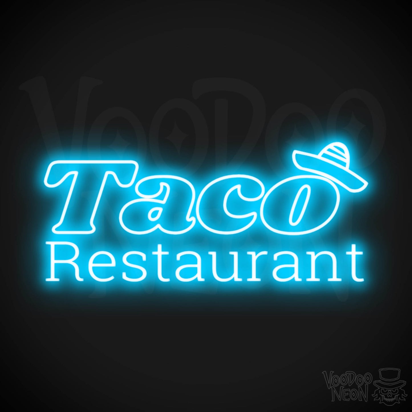 Taco Restaurant LED Neon - Dark Blue