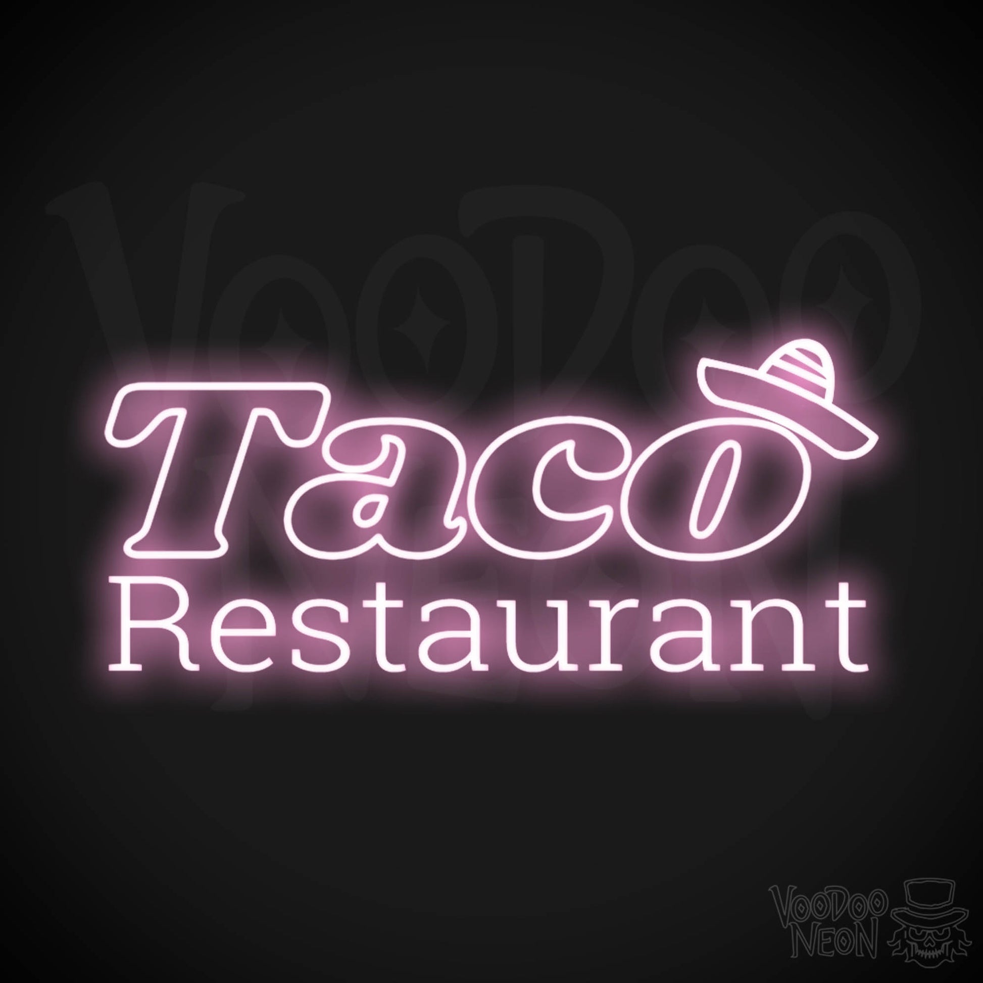 Taco Restaurant LED Neon - Light Pink