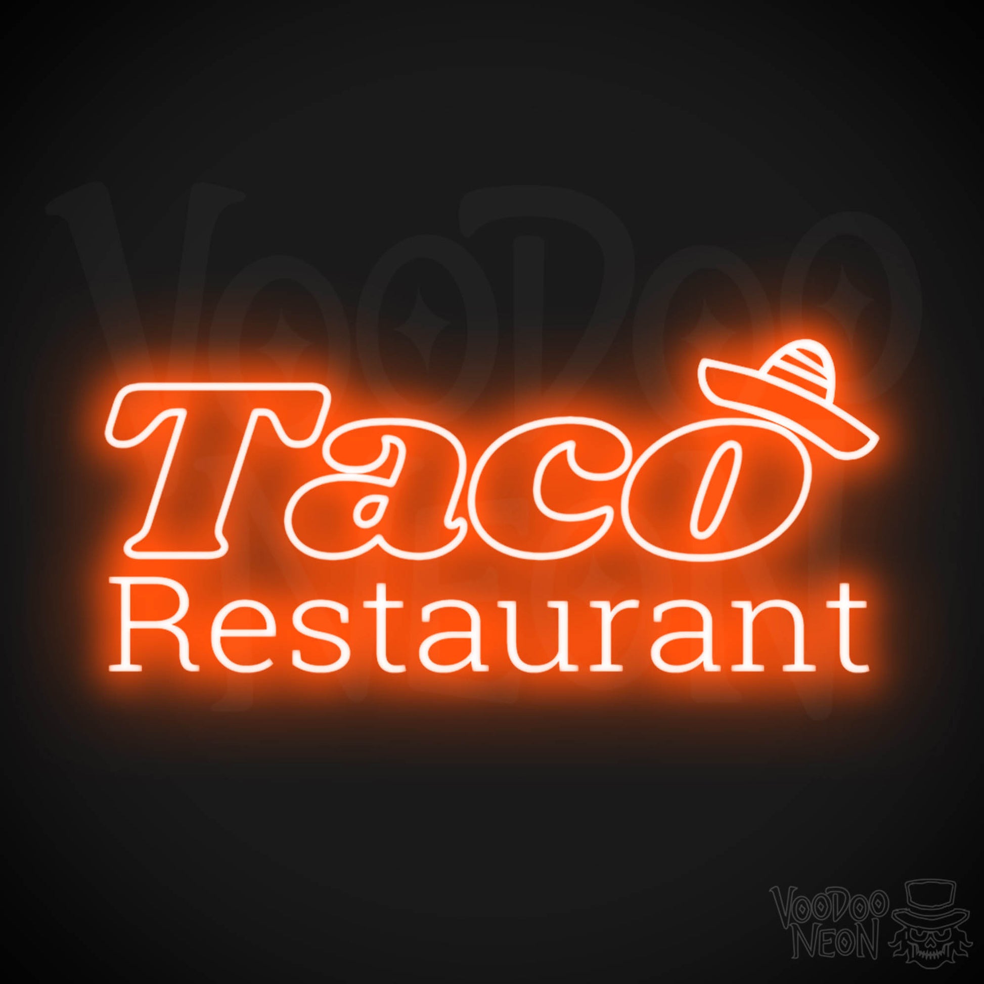 Taco Restaurant LED Neon - Orange