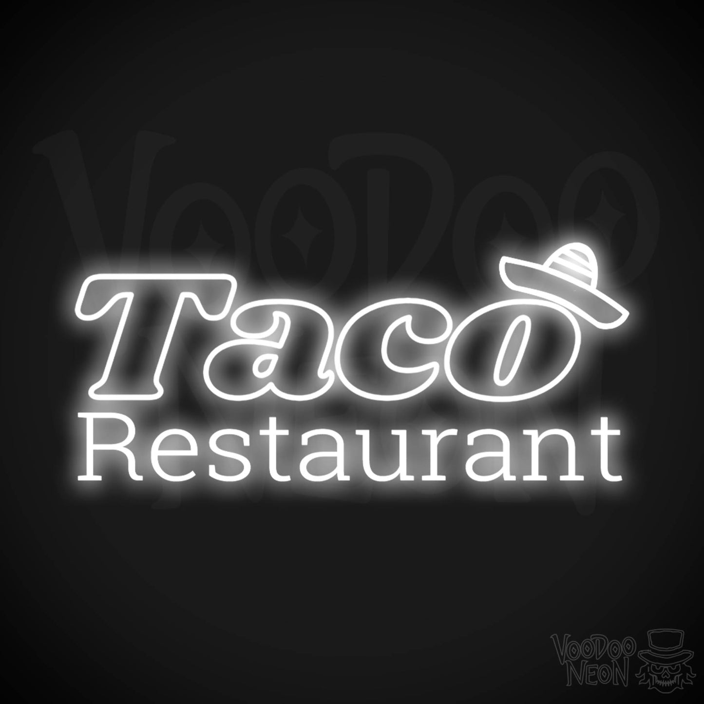 Taco Restaurant LED Neon - White