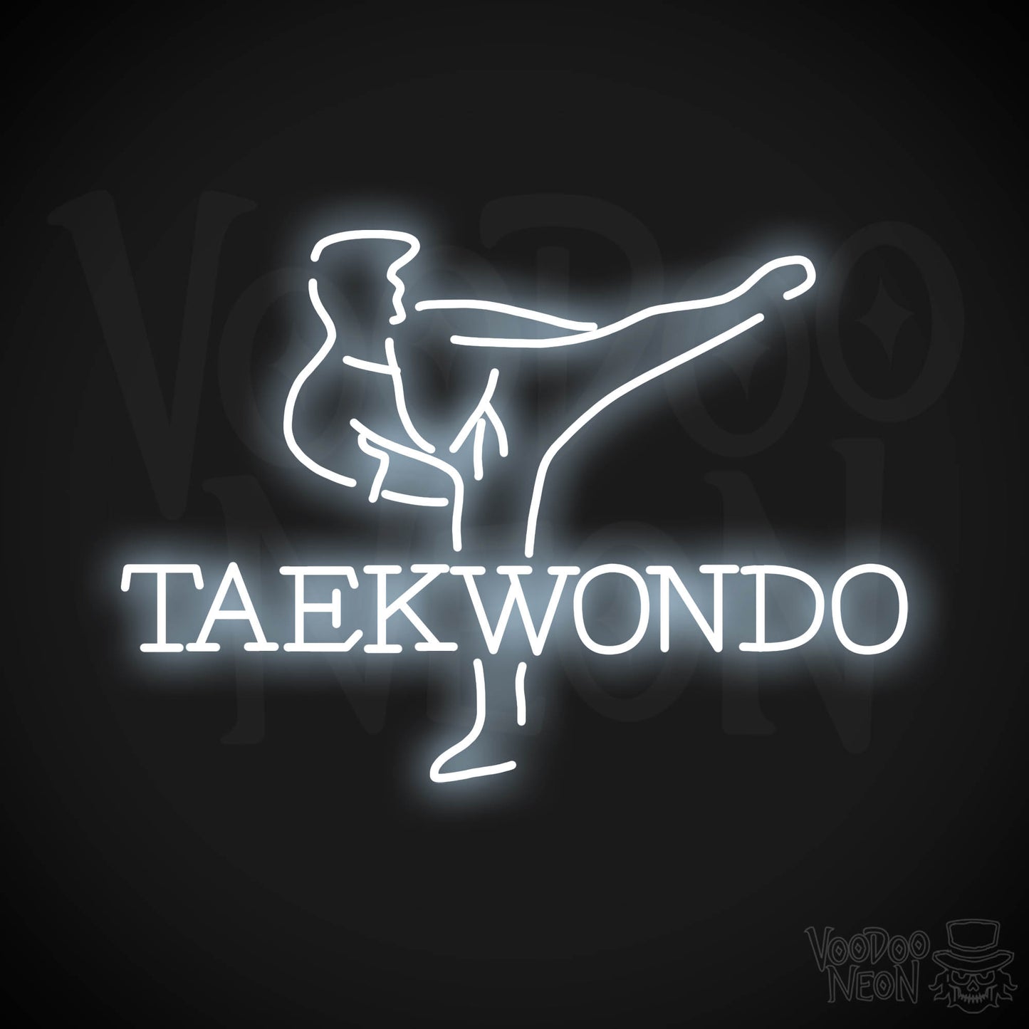 Taekwondo Neon Sign - Cool White