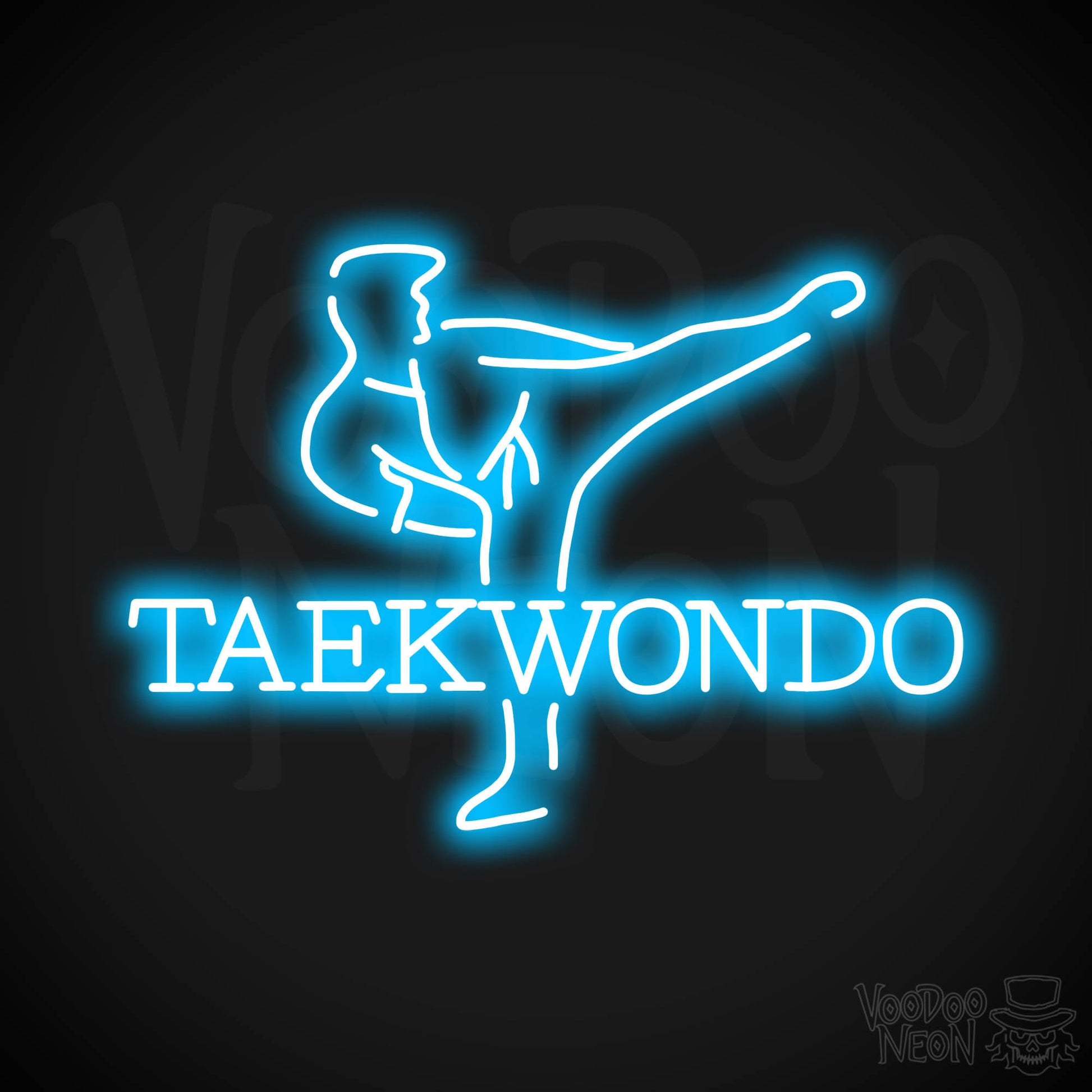 Taekwondo Neon Sign - Dark Blue