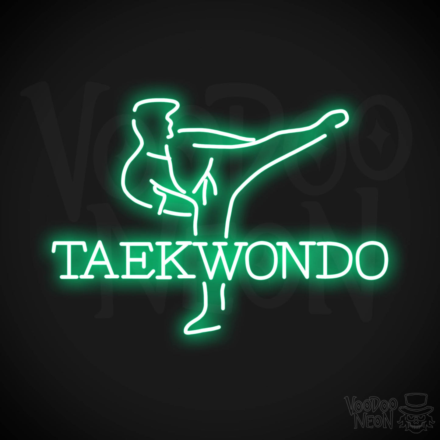 Taekwondo Neon Sign - Green