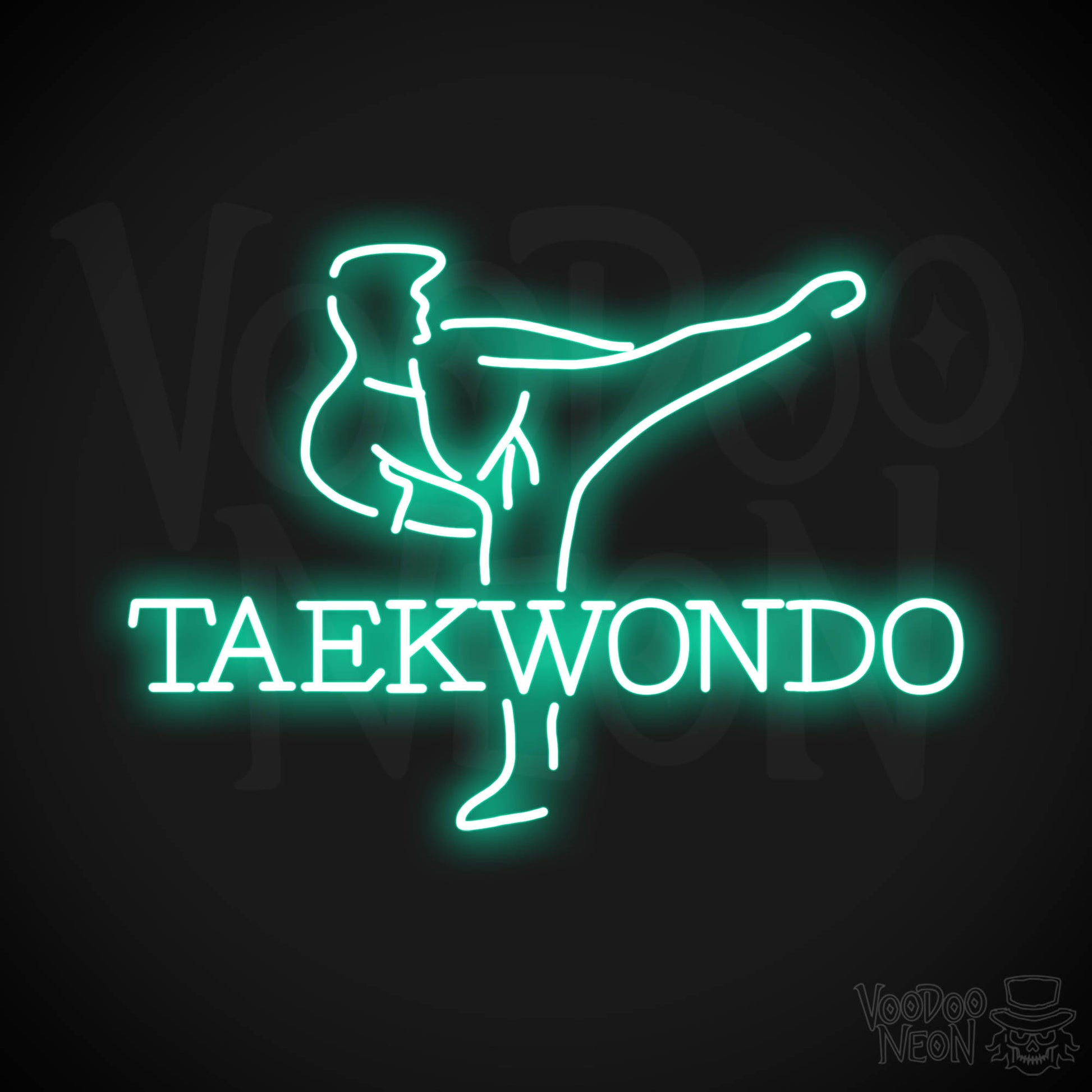 Taekwondo Neon Sign - Light Green