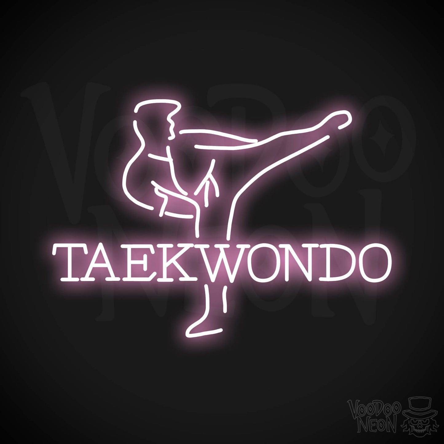 Taekwondo Neon Sign - Light Pink