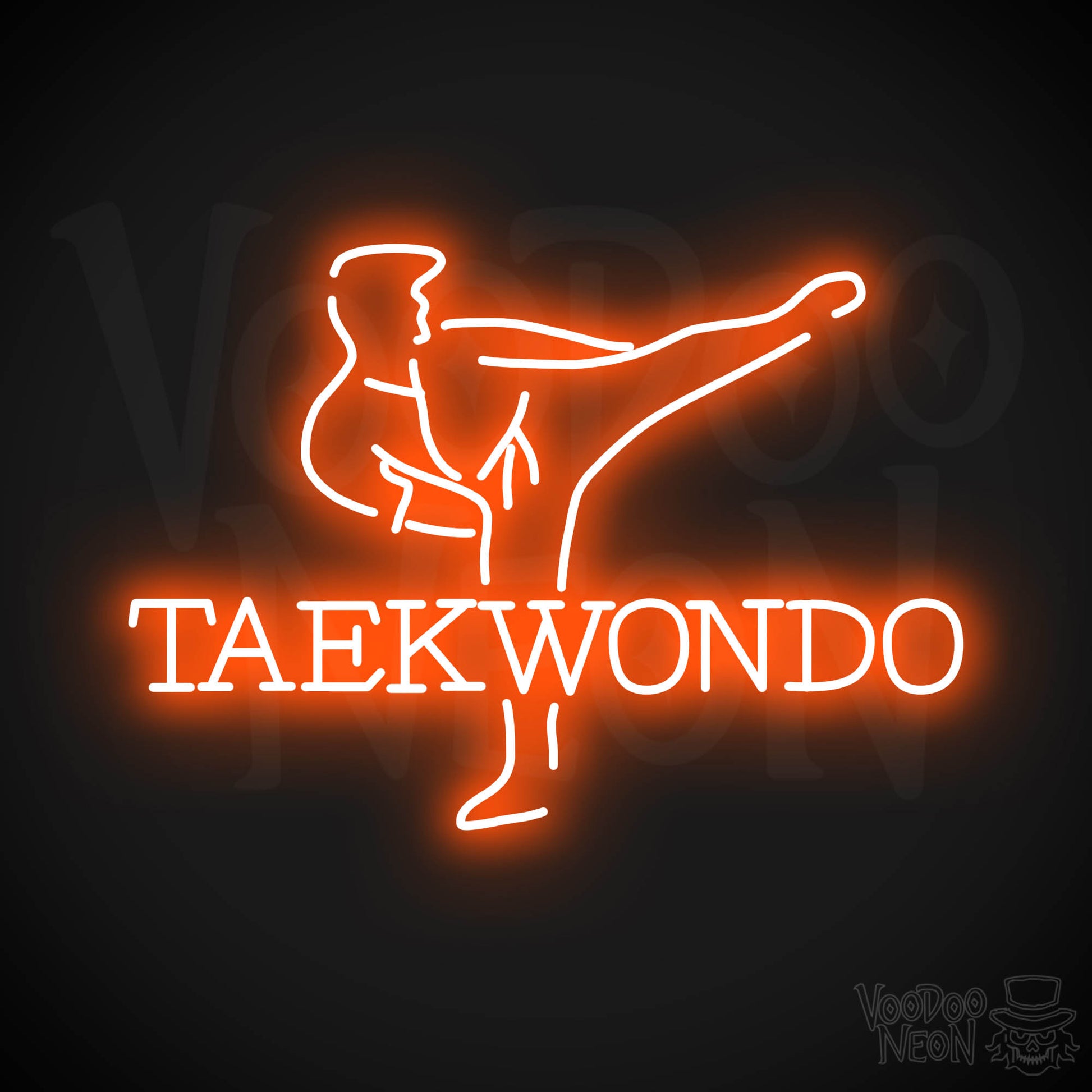 Taekwondo Neon Sign - Orange