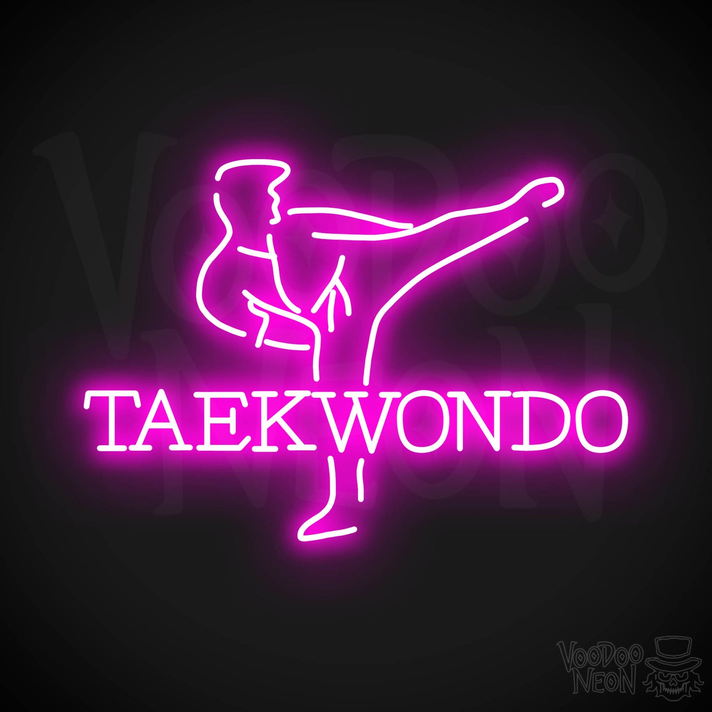 Taekwondo Neon Sign - Pink