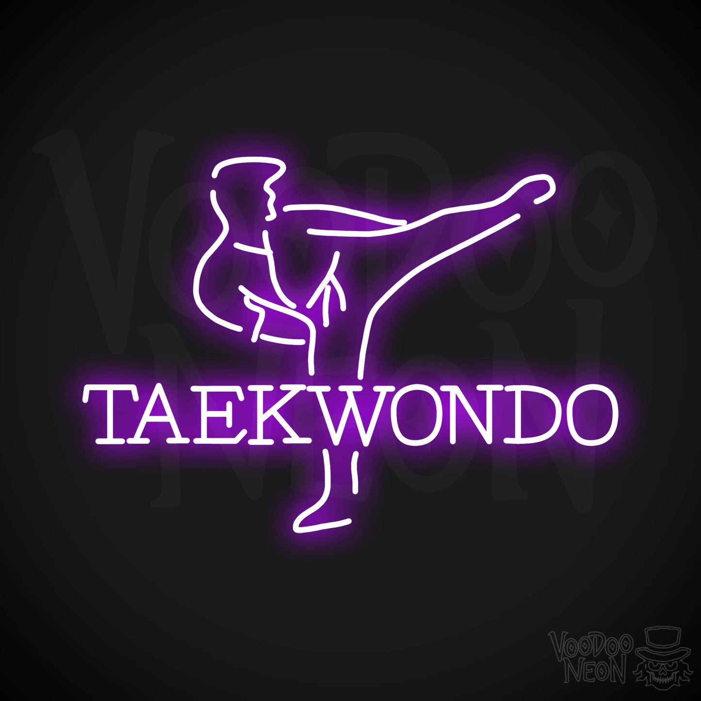 Taekwondo Neon Sign - Purple