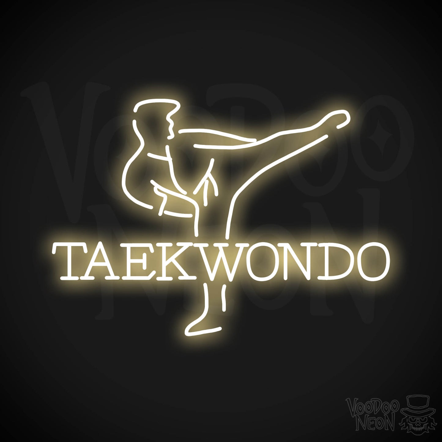 Taekwondo Neon Sign - Warm White