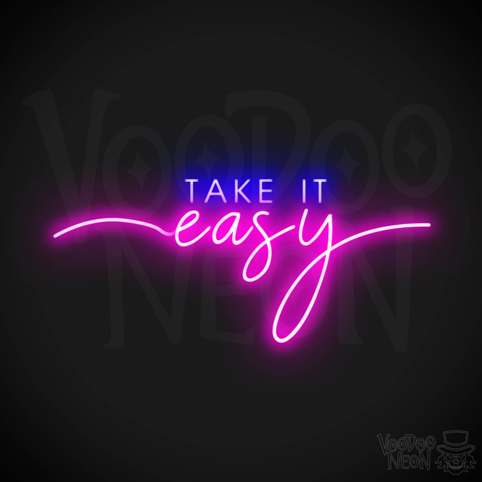 Take It Easy Neon Sign - Neon Take It Easy Sign - Wall Art - Color Multi-Color