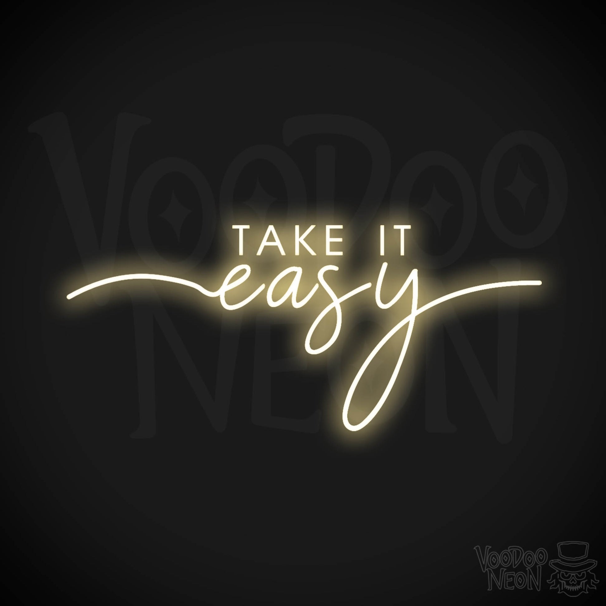 Take It Easy Neon Sign - Neon Take It Easy Sign - Wall Art - Color Warm White