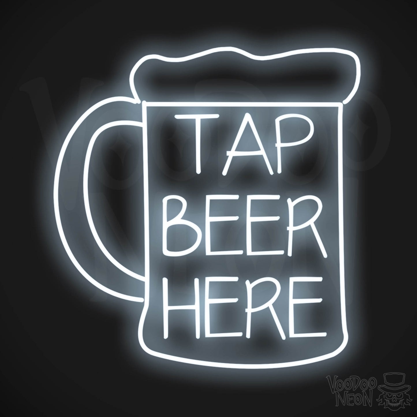 Tap Beer Here LED Neon - Cool White